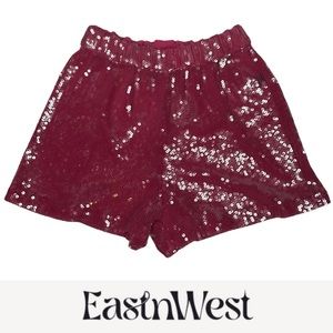 NWT EastnWest Label x Free People Pink Sequin Shorts xs